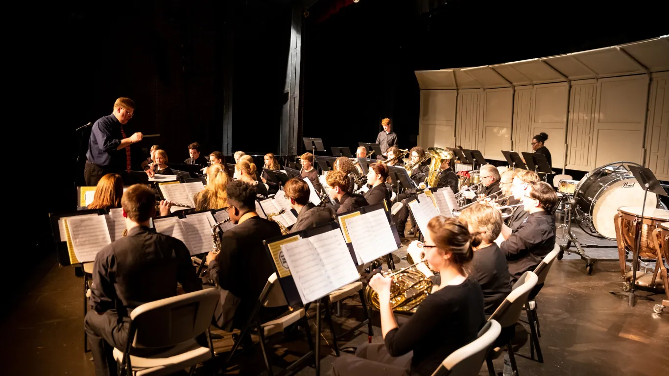 The NHCC Concert Band on stage