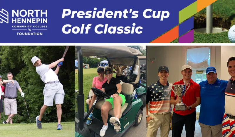 a photographic banner promoting the 2024 Golf Classic event 