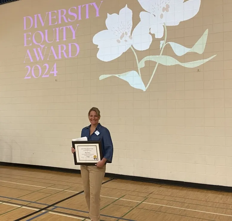 NHCC employee, Maria Vittone with her diversity award 