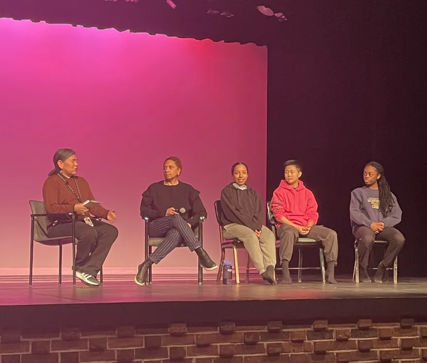 Tu Dance performers on stage with Irma for Q&A panel 