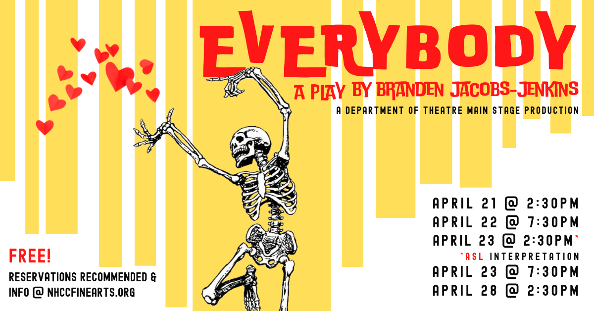a skeleton dancing with the word everybody 