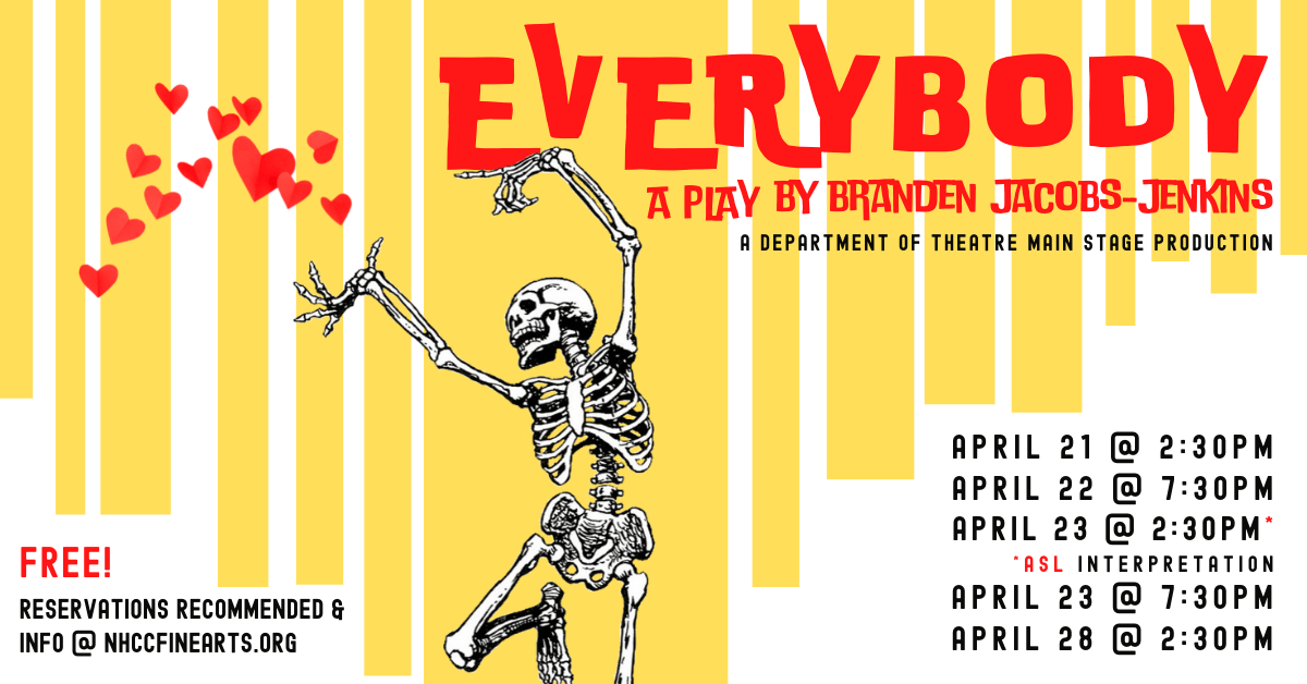 a skeleton dancing with the word everybody