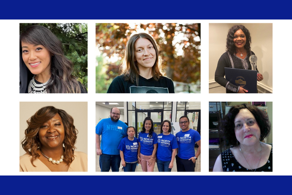 a photo collage for the October newsletter faculty accomplishments feature