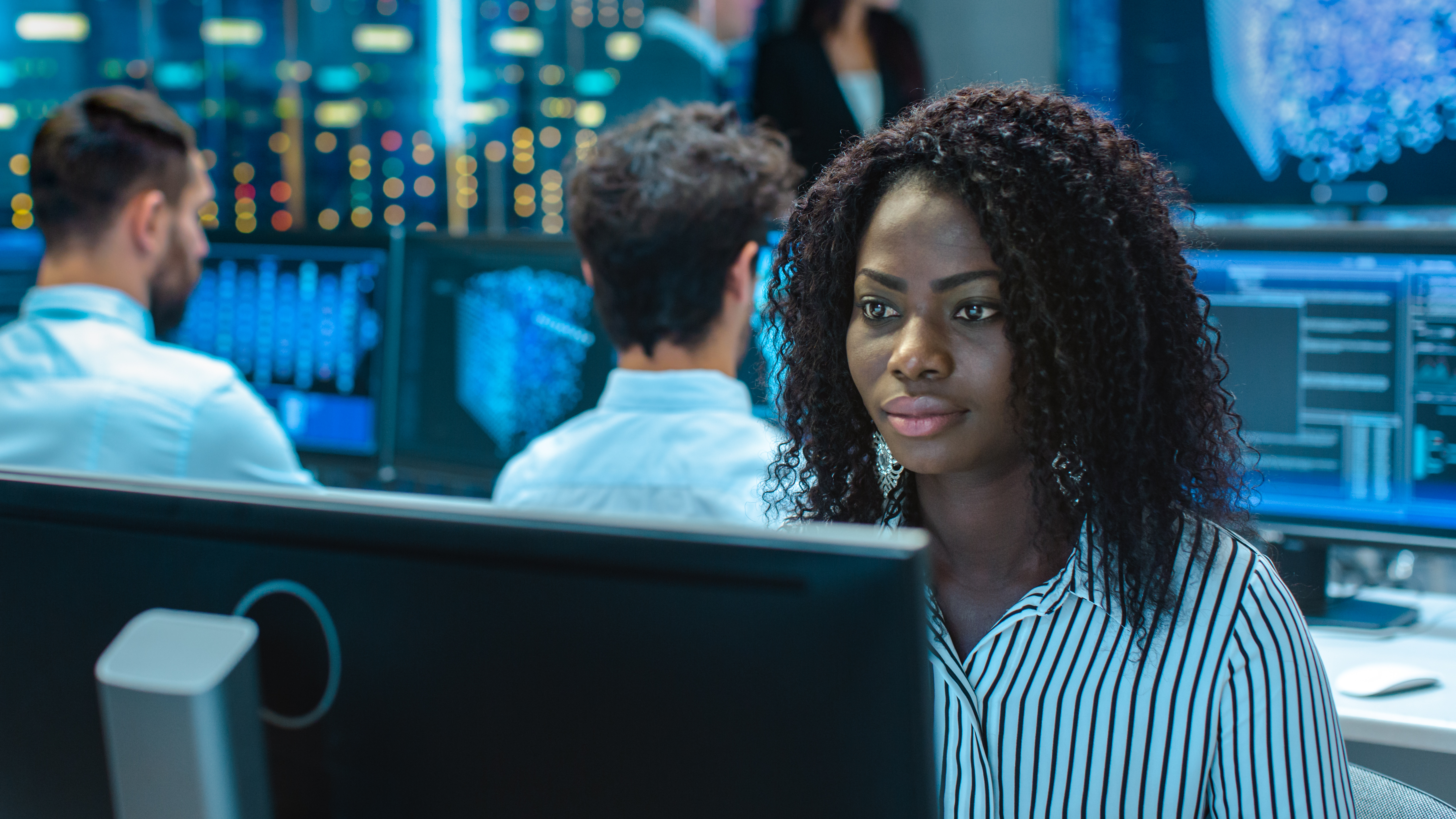 photo of a female working on a computer
