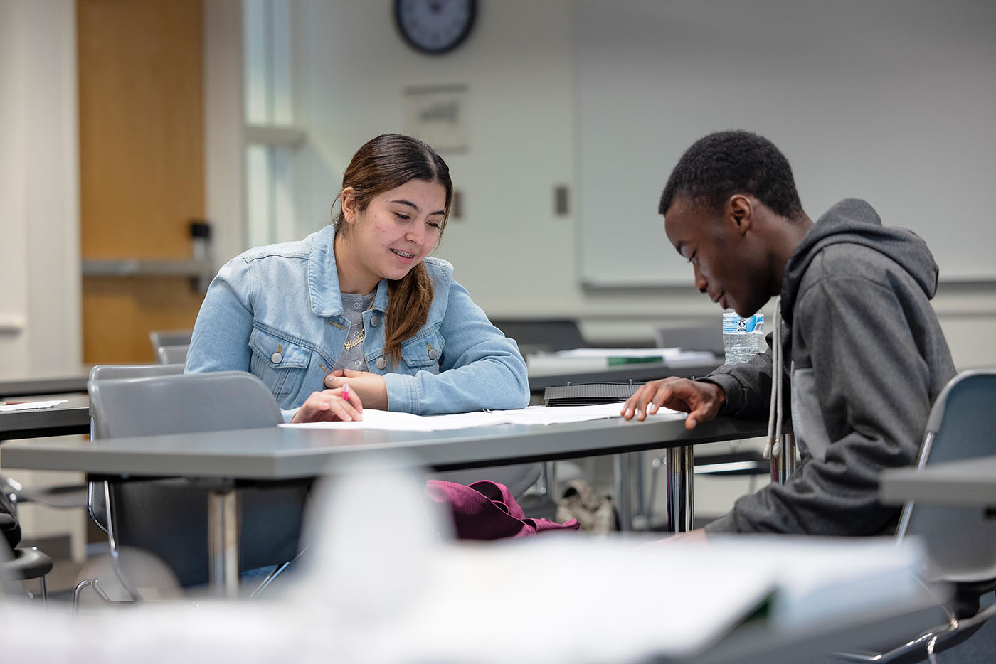students studying in the classroom