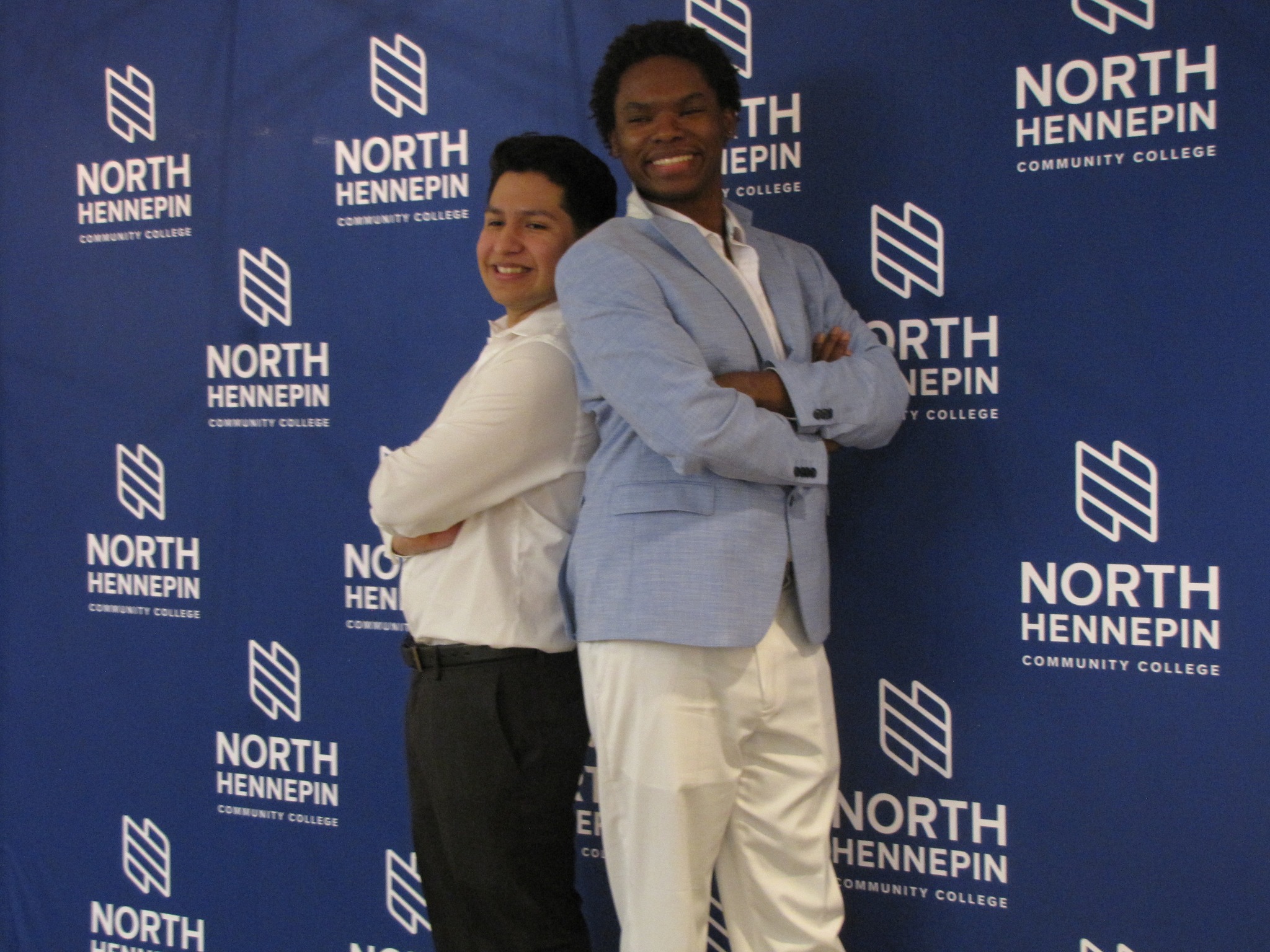 a photo of two students at the Student Life Awards Banquet