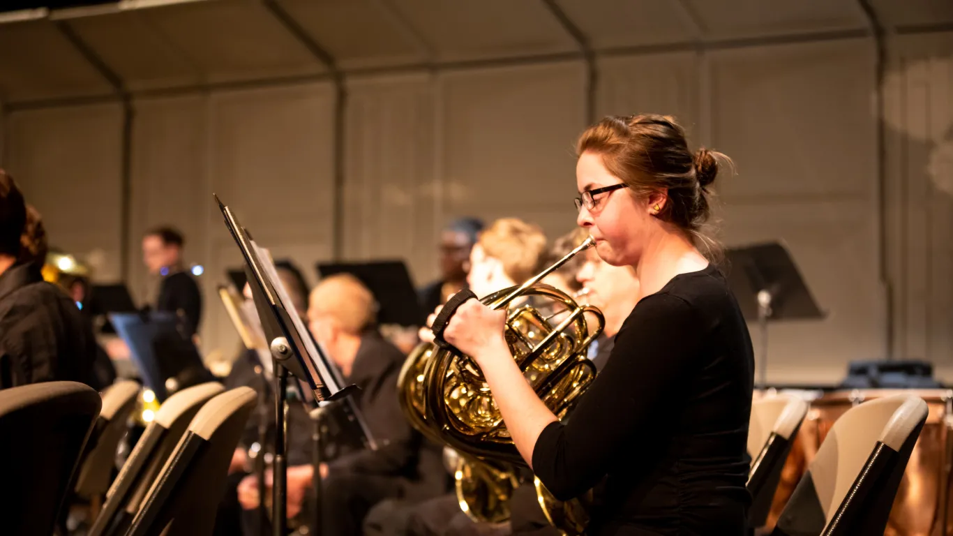 The NHCC Concert Band on stage