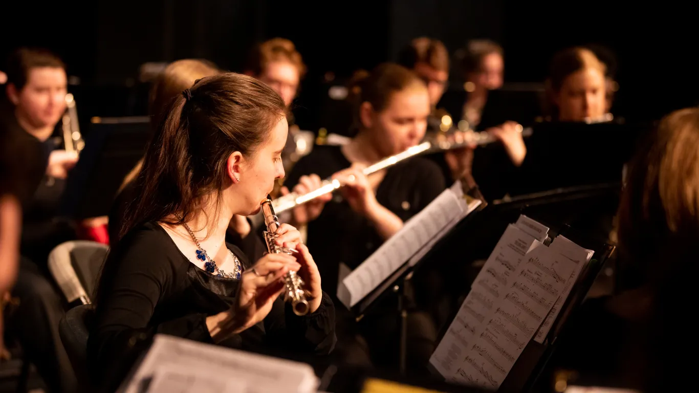 The NHCC Concert Band on stage