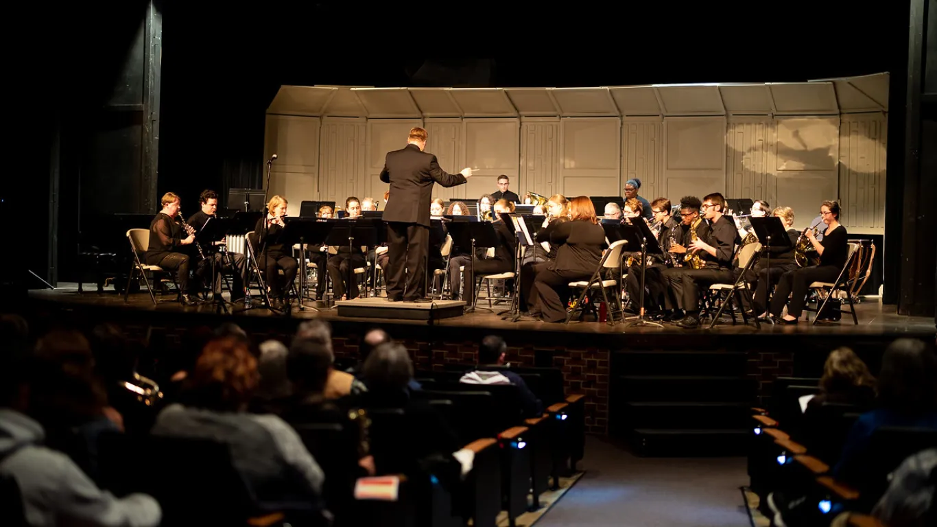 concert band on stage 