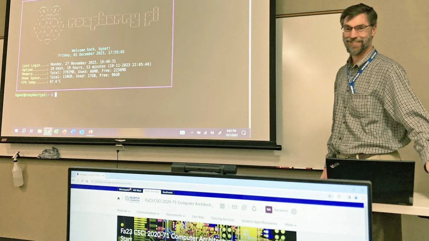 computer science professor teaching 