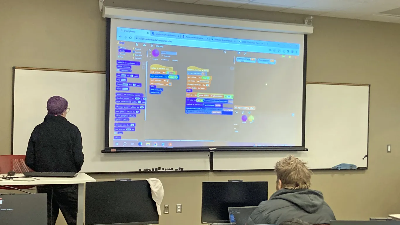 computer science professor teaching 