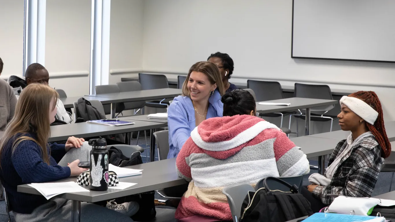 students working in a classroom 