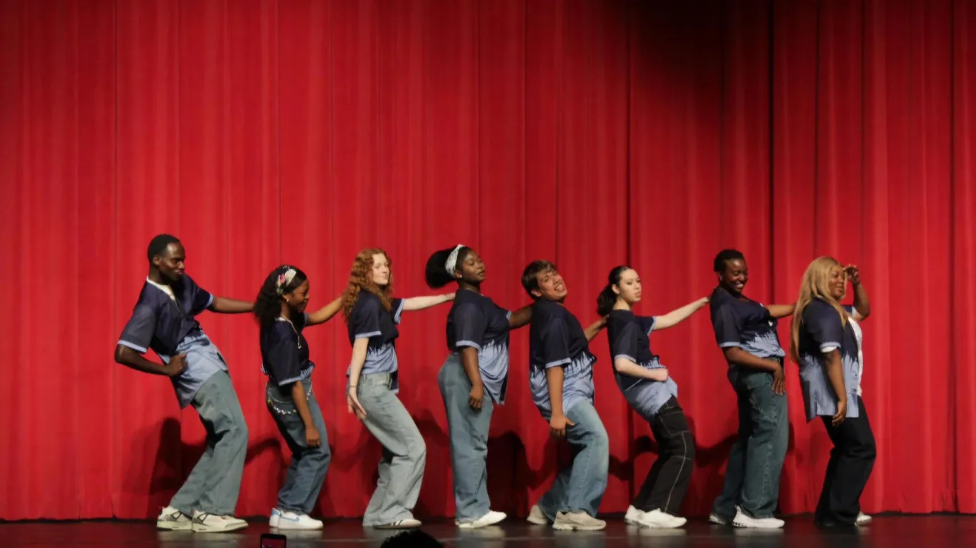 students middle of dancing