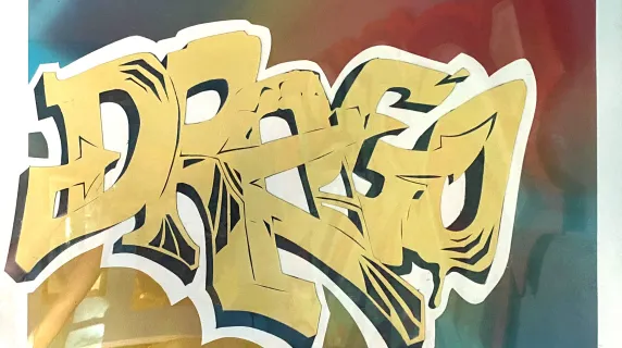 An image of a graffiti-style painting by artist Peyton Scott Russell