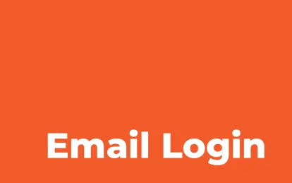 the words email login in an orange box