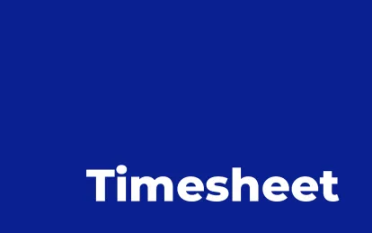 the word timesheet in a blue box