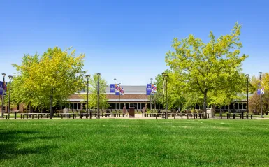 campus courtyard on a sunny day