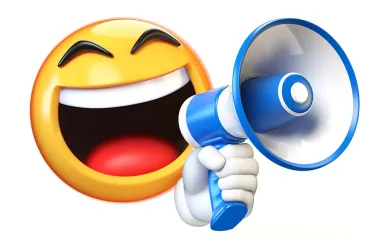 smiley face using a bullhorn graphic