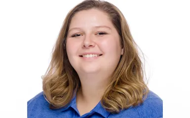 woman smiling with a white background