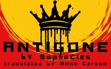An image of a crown and the sun with the title "Antigone"