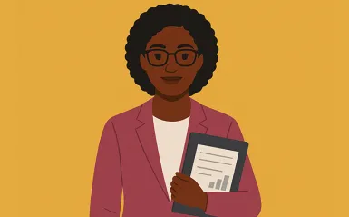 graphic of a female accountant 