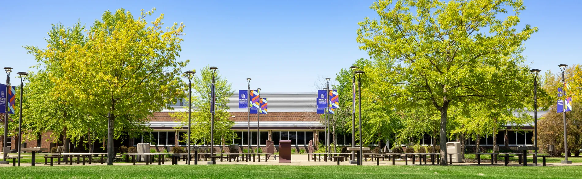 campus courtyard on a sunny day