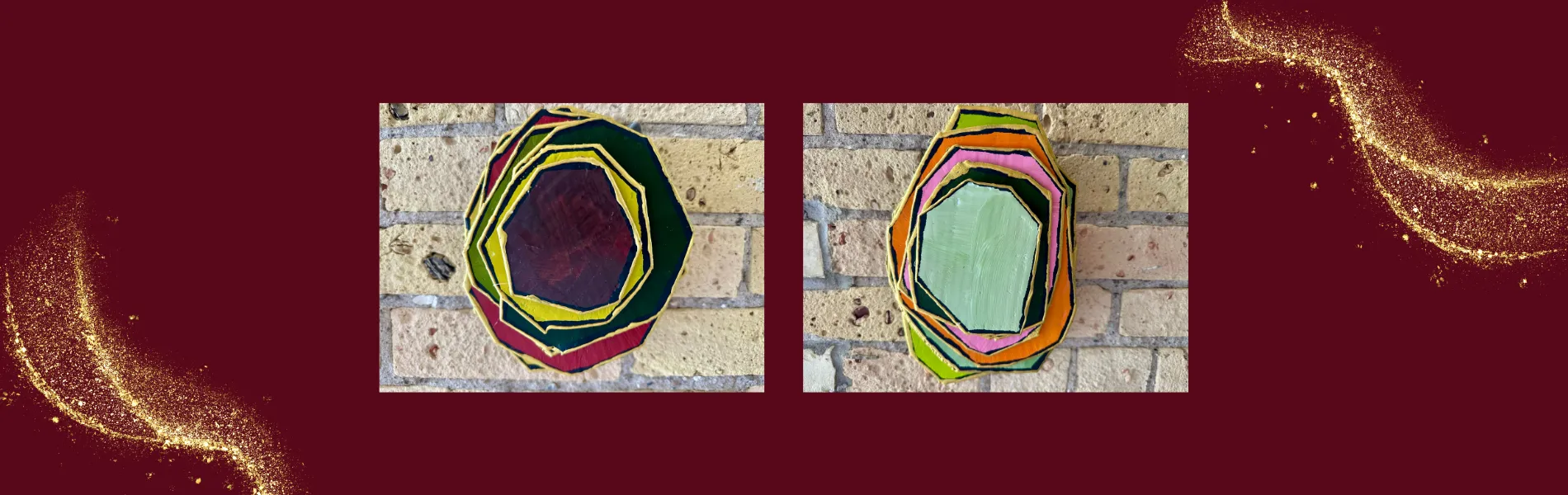 image of two sculptures that have spiral designs  