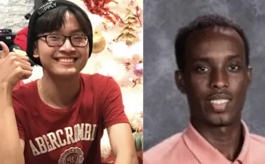 Racial and Social Justice Leadership scholarship 2020 recipients Trung Le and Abshir Mohamed