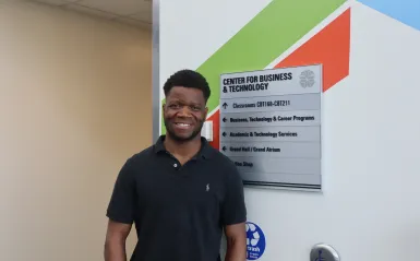 black, male student in CBT building