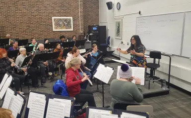 a photo of concert band rehearsing 