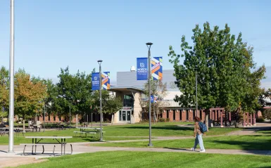 a photo of the courtyard on NHCC's campus 