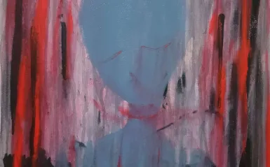 NHCC student, Savannah Ok, painting titled, Depravity. 