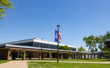 this is a photo of the exterior of NHCC's Campus Center building 