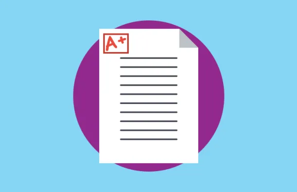 colorful image of paper with A+