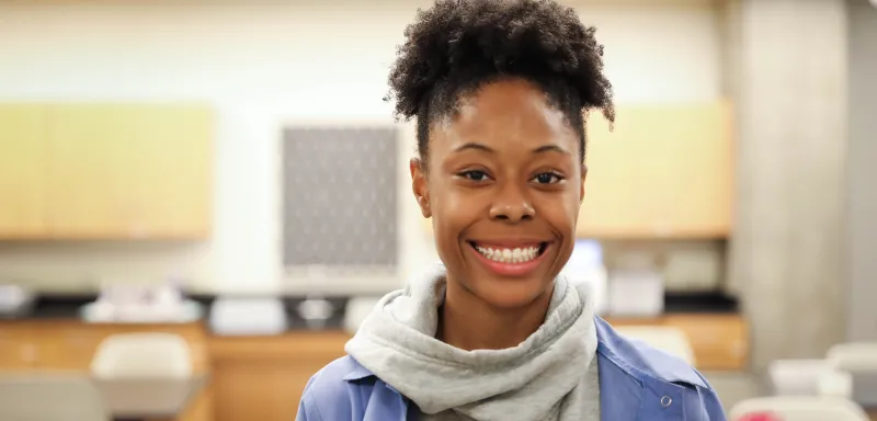 Female Phlebotomy student smiling 