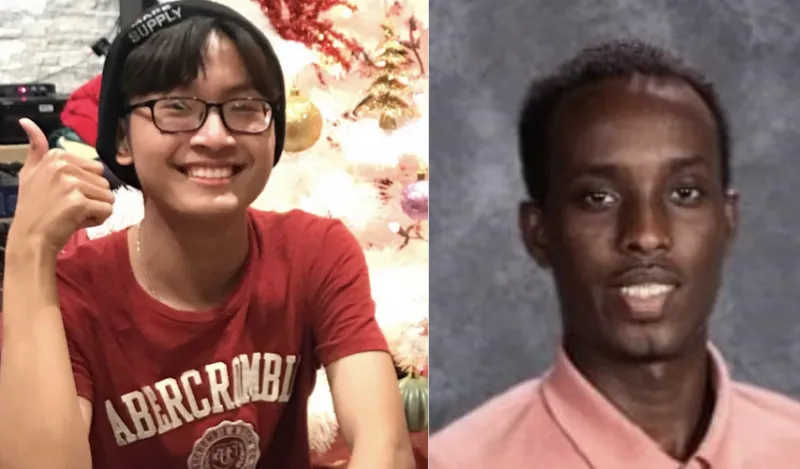 Racial and Social Justice Leadership scholarship 2020 recipients Trung Le and Abshir Mohamed