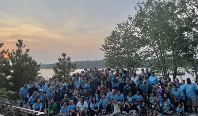 group photo of YMCA student campers