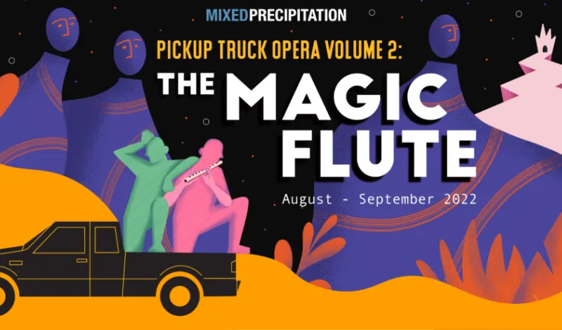 graphic design for the pickup truck opera music event