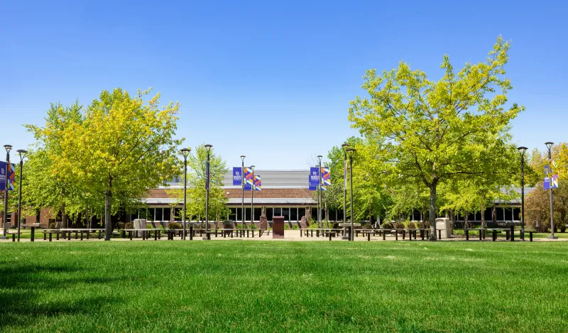 campus courtyard on a sunny day