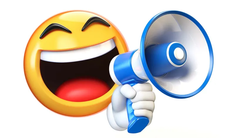 smiley face using a bullhorn graphic