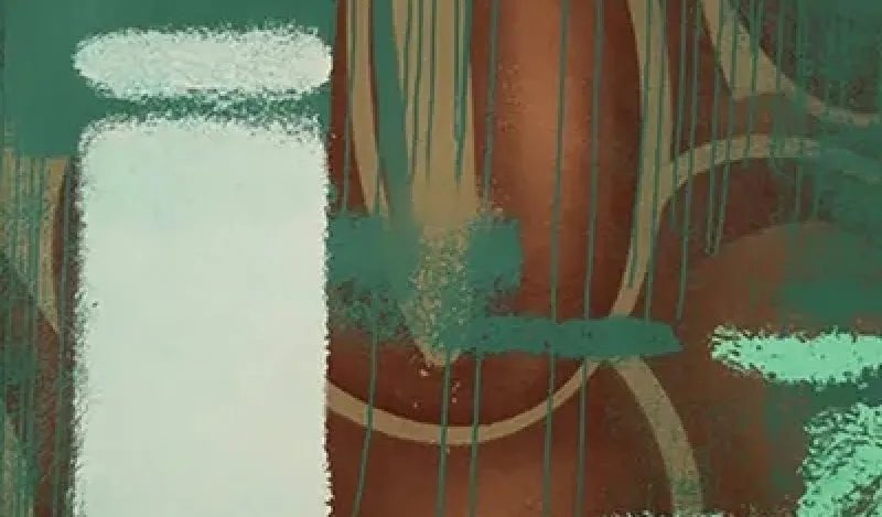 photo of an abstract geometric painting