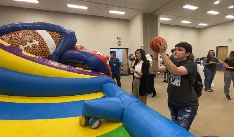 Playing Basketball for fun inside