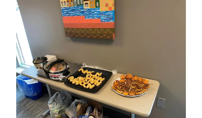 photo of food on a table at NHCC potluck 