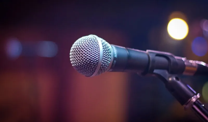 a photo of an open mic