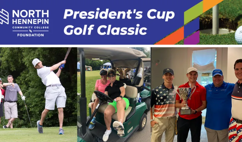 a photographic banner promoting the 2024 Golf Classic event