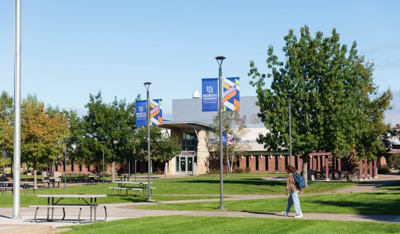 a photo of the courtyard on NHCC's campus 