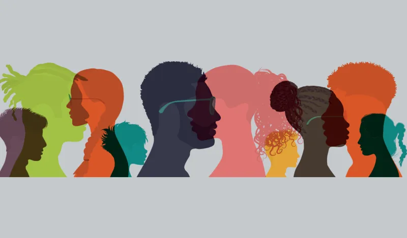 a graphic of colorful student illustrations 