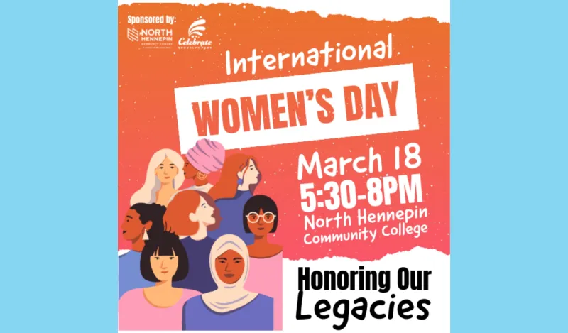 this is a flyer for NHCC's International Women's Day event. 