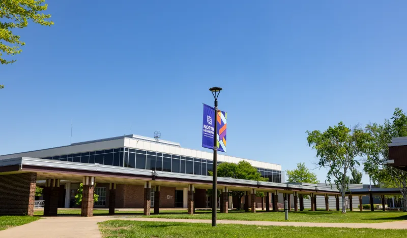 this is a photo of the exterior of NHCC's Campus Center building 