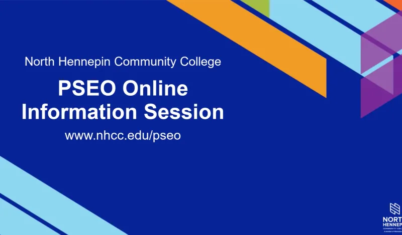 a colorful background with the text pseo online information session 